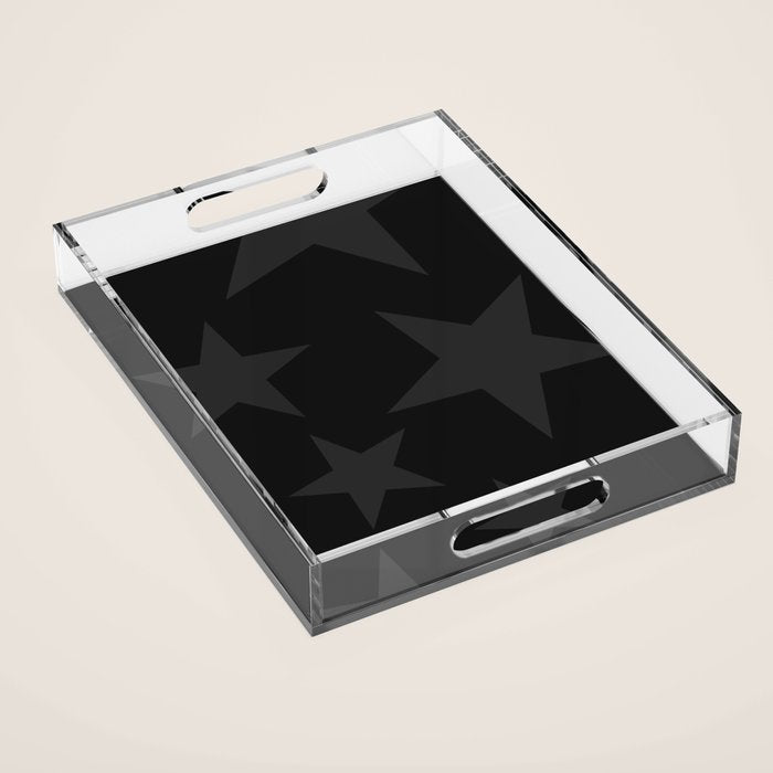 Stealth Grey and Jet Black Big Ol' Stars Acrylic Tray Gallery Image 1