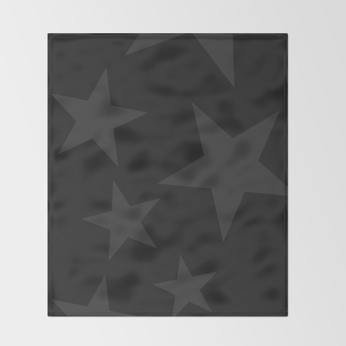 Stealth Grey and Jet Black Big Ol' Stars Throw Blanket Gallery Image 2