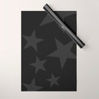 Stealth Grey and Jet Black Big Ol' Stars Wrapping Paper Gallery Image 1