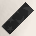 Stealth Grey and Jet Black Big Ol' Stars Yoga Mat Gallery Image 1