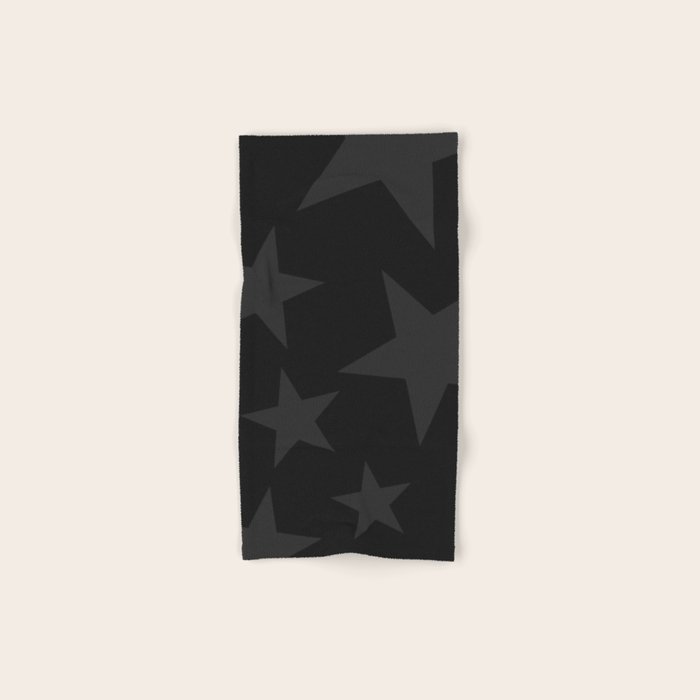 Stealth Grey and Jet Black Big Ol' Stars Bath Towel Gallery Image 1