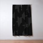 Stealth Grey and Jet Black Big Ol' Stars Window Curtain Gallery Image 3
