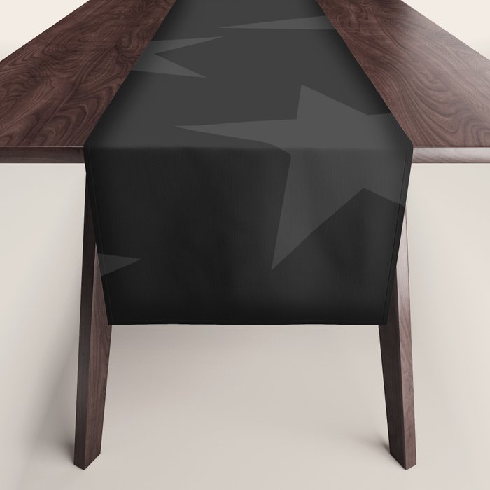 Stealth Grey and Jet Black Big Ol' Stars Table Runner Gallery Image 1