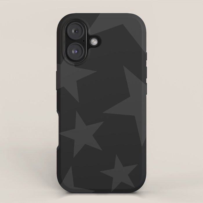 Stealth Grey and Jet Black Big Ol' Stars iPhone Case Gallery Image 1