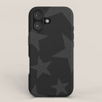 Stealth Grey and Jet Black Big Ol' Stars iPhone Case Gallery Image 1