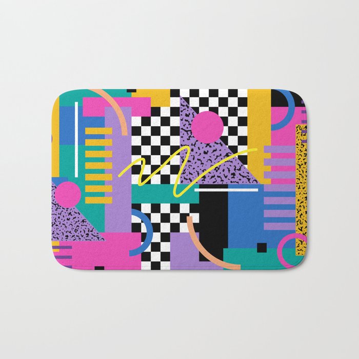 Memphis pattern 101 - 80s / 90s Retro Bath Mat Gallery Image 1