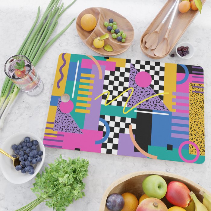 Memphis pattern 101 - 80s / 90s Retro Cutting Board Gallery Image 2
