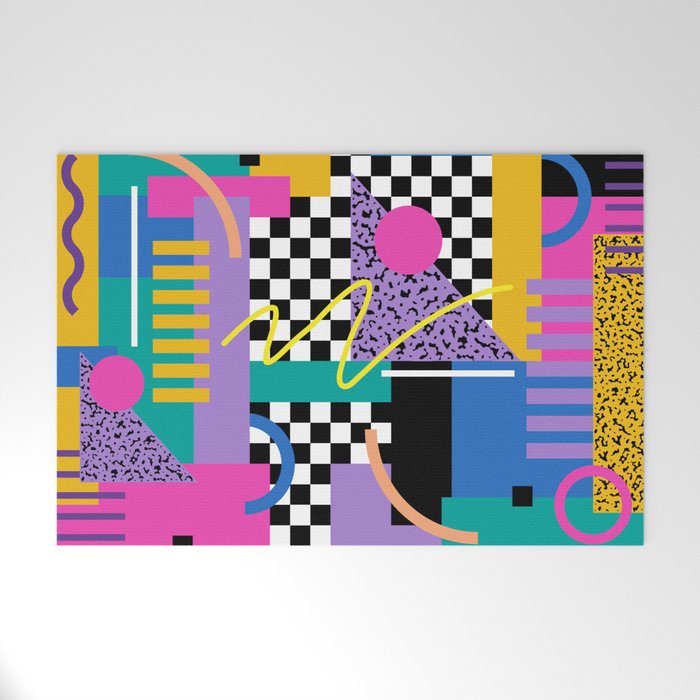 Memphis pattern 101 - 80s / 90s Retro Welcome Mat Gallery Image 1
