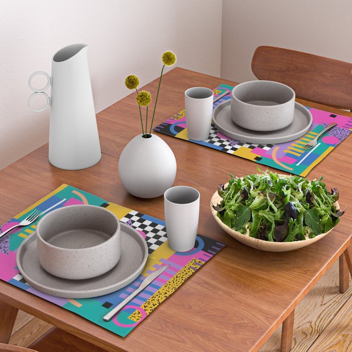 Memphis pattern 101 - 80s / 90s Retro Placemat Gallery Image 2