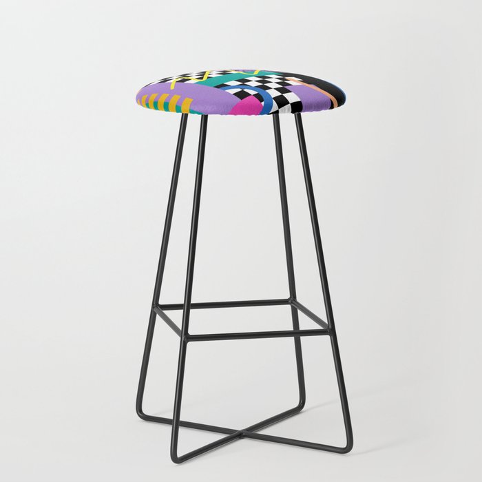 Memphis pattern 101 - 80s / 90s Retro Stool Gallery Image 1
