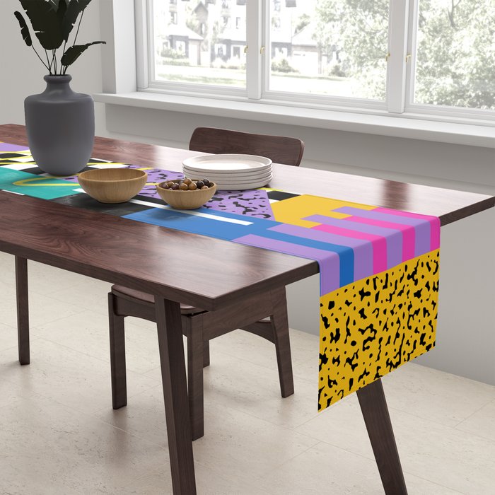 Memphis pattern 101 - 80s / 90s Retro Table Runner Gallery Image 2