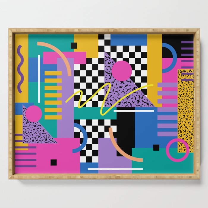 Memphis pattern 101 - 80s / 90s Retro Serving Tray Gallery Image 1