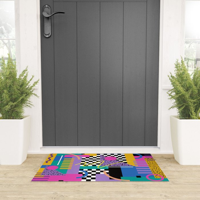 Memphis pattern 101 - 80s / 90s Retro Welcome Mat Gallery Image 3