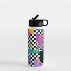 Memphis pattern 101 - 80s / 90s Retro Water Bottle Gallery Image 1