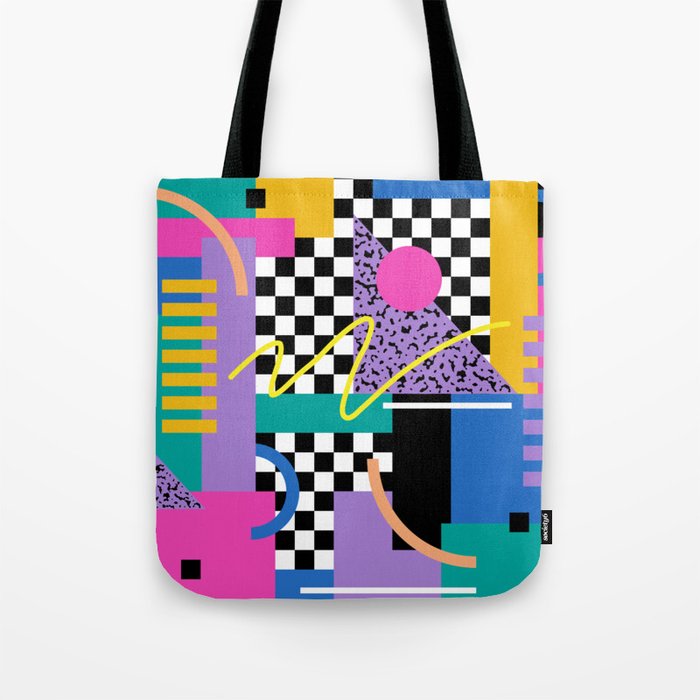 Memphis pattern 101 - 80s / 90s Retro Tote Bag Gallery Image 1