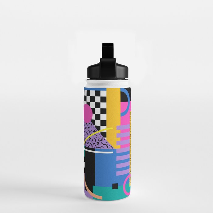 Memphis pattern 101 - 80s / 90s Retro Water Bottle Gallery Image 2