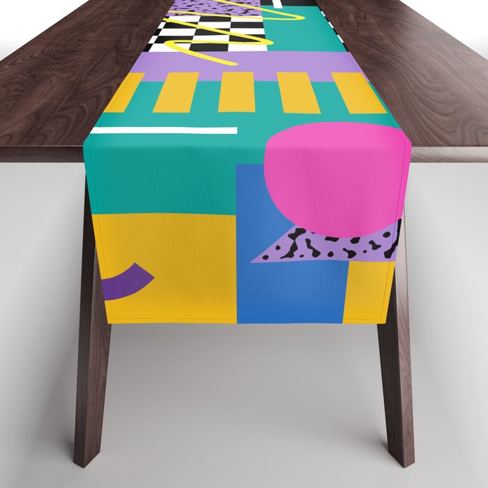 Memphis pattern 101 - 80s / 90s Retro Table Runner Gallery Image 1