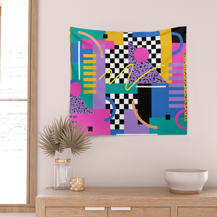 Memphis pattern 101 - 80s / 90s Retro Wall Tapestry Gallery Image 2