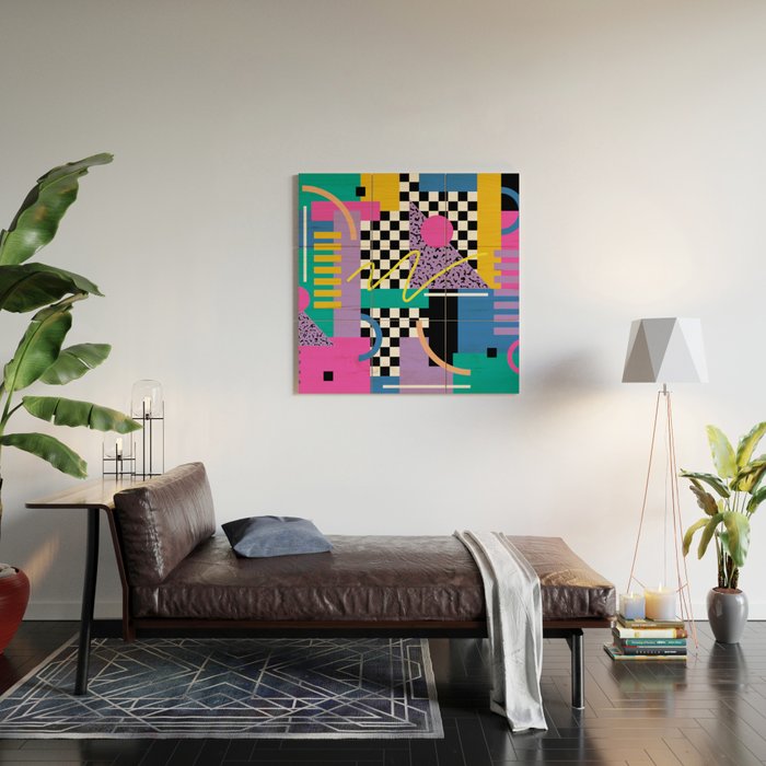 Memphis pattern 101 - 80s / 90s Retro Wood Wall Art Gallery Image 2