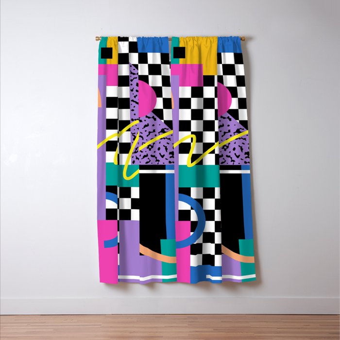 Memphis pattern 101 - 80s / 90s Retro Window Curtain Gallery Image 3