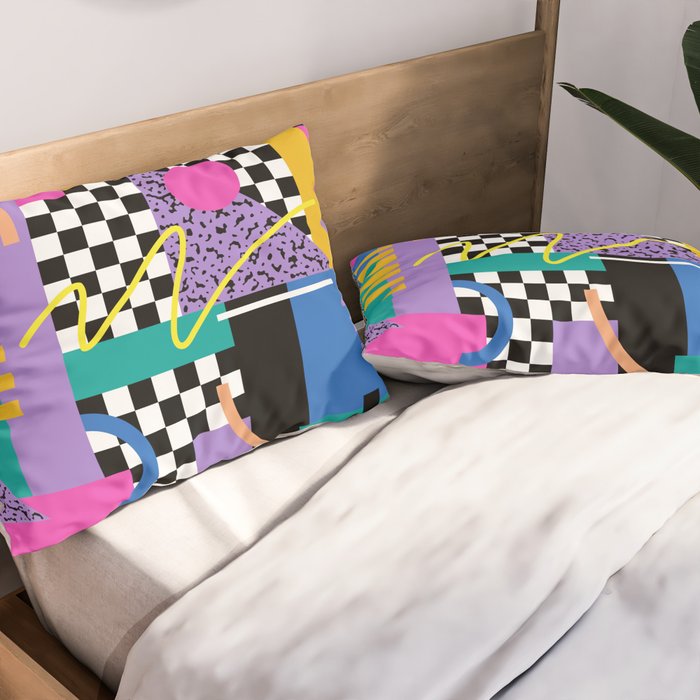 Memphis pattern 101 - 80s / 90s Retro Pillow Sham Gallery Image 2