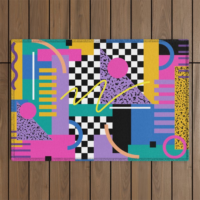 Memphis pattern 101 - 80s / 90s Retro Outdoor Rug Gallery Image 1