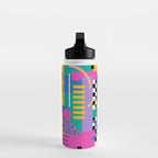 Memphis pattern 101 - 80s / 90s Retro Water Bottle Gallery Image 3