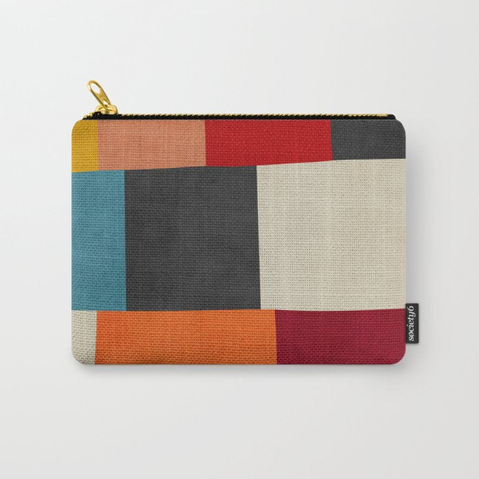 Colorful Modern Patchwork Abstract Art Carry All Pouch Gallery Image 1