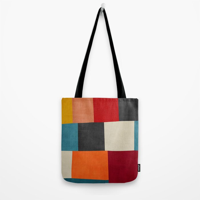 Colorful Modern Patchwork Abstract Art Tote Bag Gallery Image 2