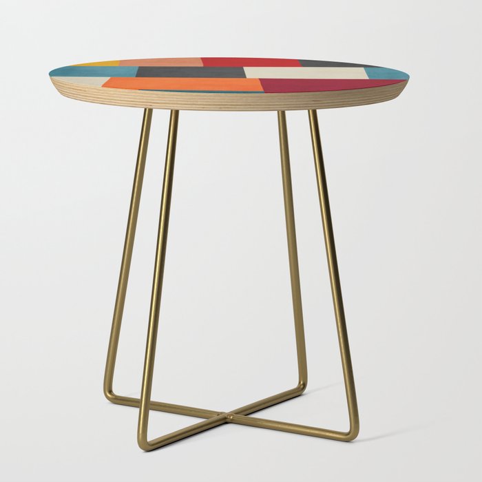 Colorful Modern Patchwork Abstract Art Side Table Gallery Image 1