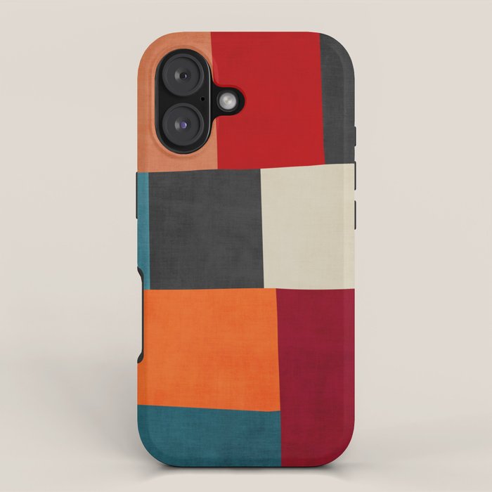 Colorful Modern Patchwork Abstract Art iPhone Case Gallery Image 1