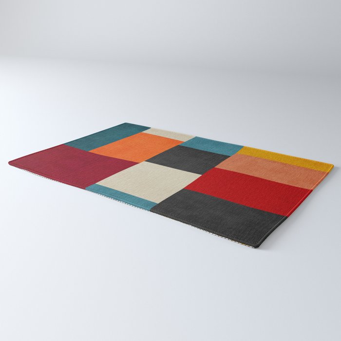 Colorful Modern Patchwork Abstract Art Rug Gallery Image 3