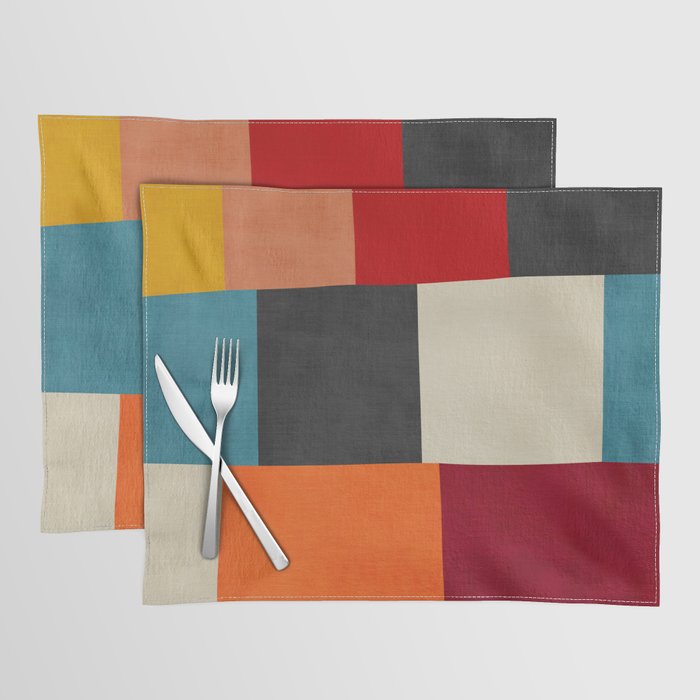 Colorful Modern Patchwork Abstract Art Placemat Gallery Image 1