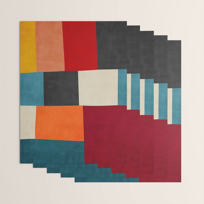 Colorful Modern Patchwork Abstract Art Wrapping Paper Gallery Image 3