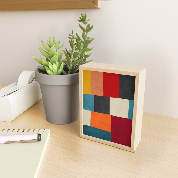 Colorful Modern Patchwork Abstract Art Mini Art Print Gallery Image 2