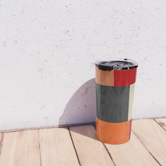Colorful Modern Patchwork Abstract Art Travel Mug Gallery Image 4