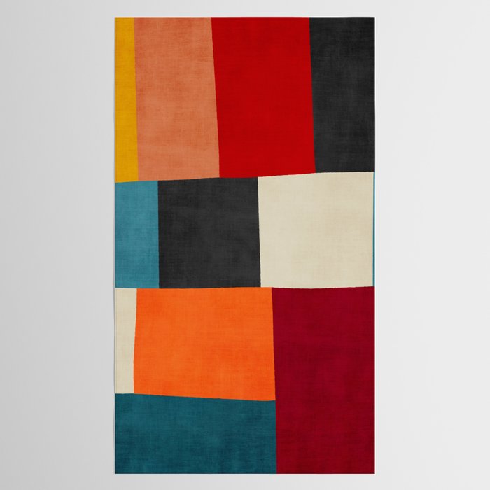 Colorful Modern Patchwork Abstract Art Tablecloth Gallery Image 2