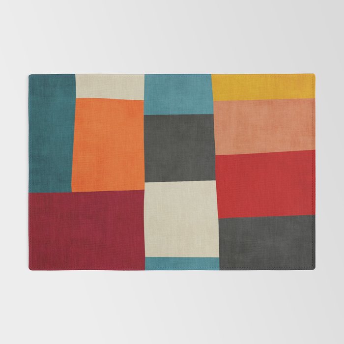 Colorful Modern Patchwork Abstract Art Rug Gallery Image 2