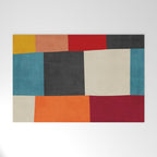 Colorful Modern Patchwork Abstract Art Welcome Mat Gallery Image 1