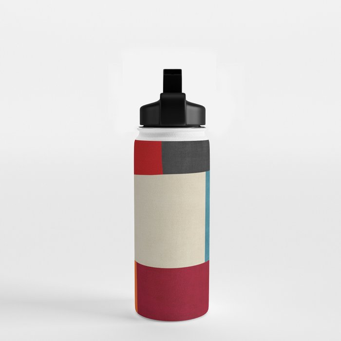 Colorful Modern Patchwork Abstract Art Water Bottle Gallery Image 2