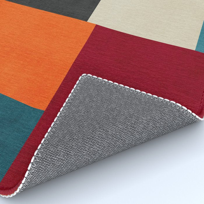 Colorful Modern Patchwork Abstract Art Rug Gallery Image 4