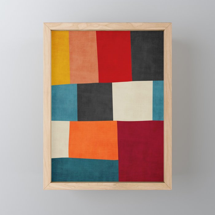 Colorful Modern Patchwork Abstract Art Mini Art Print Gallery Image 1