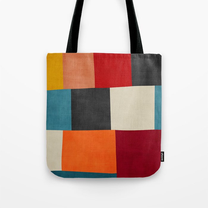 Colorful Modern Patchwork Abstract Art Tote Bag Gallery Image 1