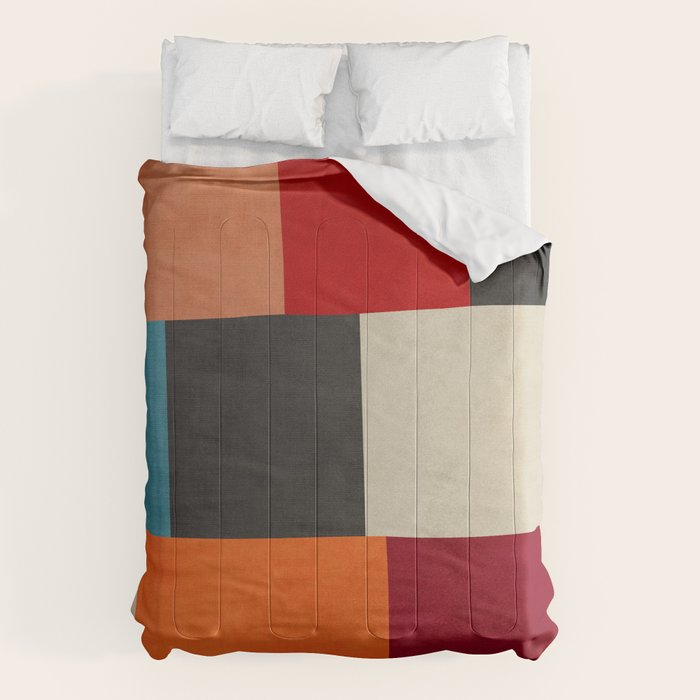 Colorful Modern Patchwork Abstract Art Comforter Gallery Image 1