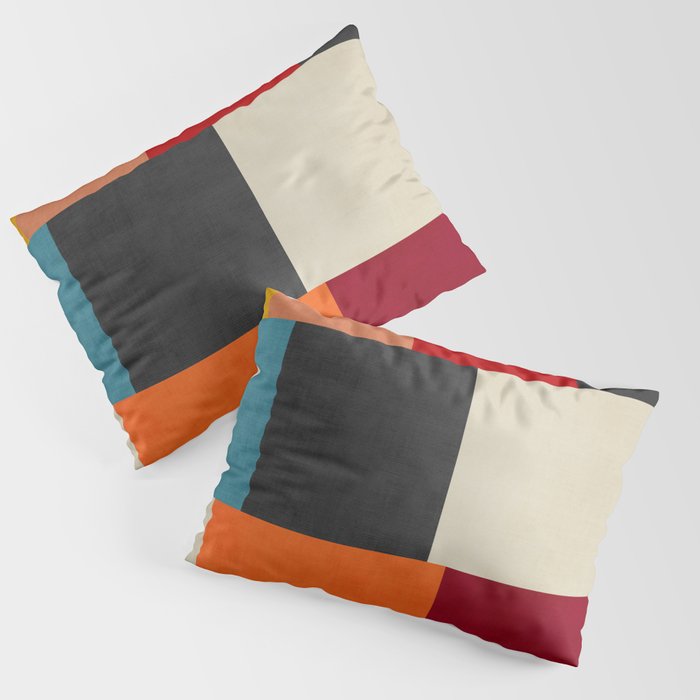 Colorful Modern Patchwork Abstract Art Pillow Sham Gallery Image 3