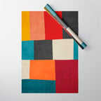 Colorful Modern Patchwork Abstract Art Wrapping Paper Gallery Image 1