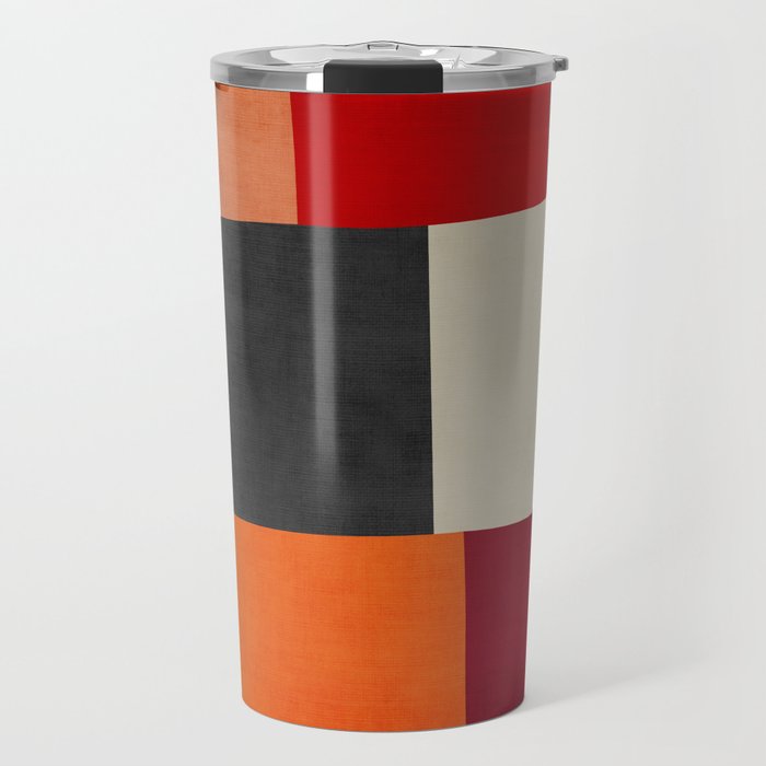 Colorful Modern Patchwork Abstract Art Travel Mug Gallery Image 1