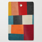 Colorful Modern Patchwork Abstract Art Cutting Board Gallery Image 1