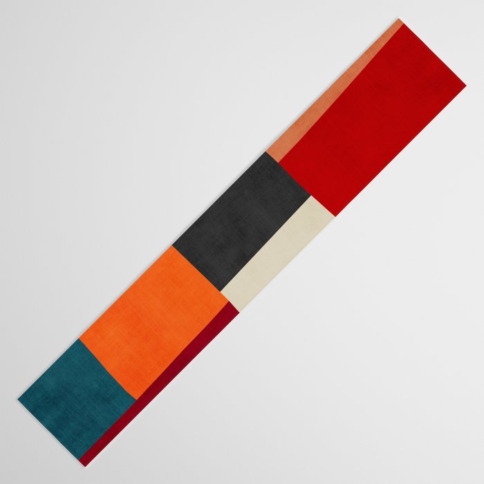 Colorful Modern Patchwork Abstract Art Table Runner Gallery Image 3