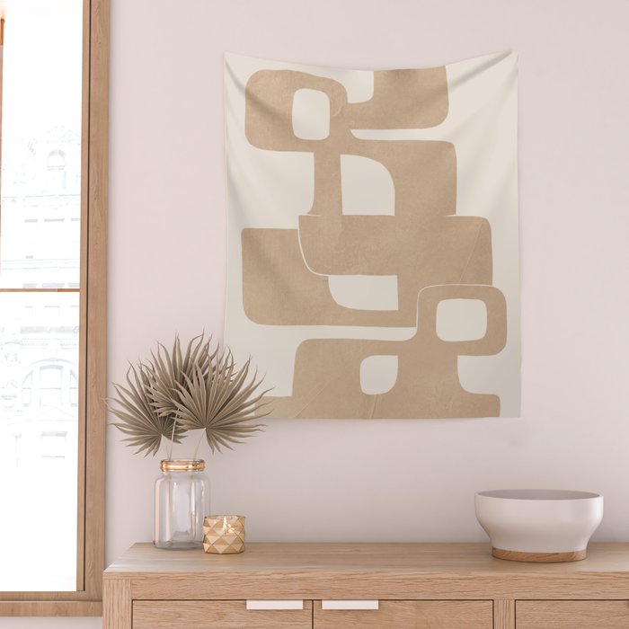 Modern Abstract Shapes 106 Wall Tapestry Gallery Image 2